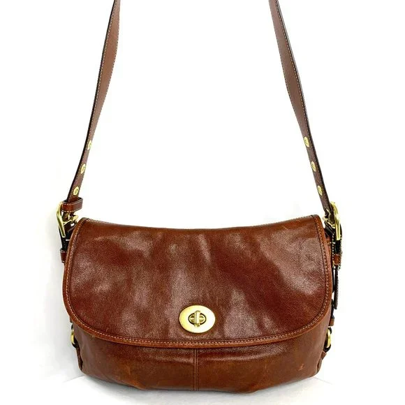 Coach | Bags | Coach Z Brown Leather Z23987 Medium Flap Shoulder